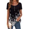 Zeagoo Women Tunic Tops Dressy Casual Summer Short Sleeve Shirts Floral Loose Fit Pleated Boho Top S-XXL(Sf100)