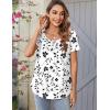 Zeagoo Women Tunic Tops Dressy Casual Summer Short Sleeve Shirts Floral Loose Fit Pleated Boho Top S-XXL(Sf291)