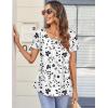 Zeagoo Women Tunic Tops Dressy Casual Summer Short Sleeve Shirts Floral Loose Fit Pleated Boho Top S-XXL(Sf291)