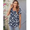 Zeagoo Women Tunic Tops Dressy Casual Summer Short Sleeve Shirts Floral Loose Fit Pleated Boho Top S-XXL(Sf297)