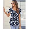 Zeagoo Women Tunic Tops Dressy Casual Summer Short Sleeve Shirts Floral Loose Fit Pleated Boho Top S-XXL(Sf297)
