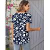 Zeagoo Women Tunic Tops Dressy Casual Summer Short Sleeve Shirts Floral Loose Fit Pleated Boho Top S-XXL(Sf297)