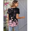 Zeagoo Women Tunic Tops Dressy Casual Summer Short Sleeve Shirts Floral Loose Fit Pleated Boho Top S-XXL(Sf31)