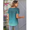 Zeagoo Women Tunic Tops Dressy Casual Summer Short Sleeve Shirts Floral Loose Fit Pleated Boho Top S-XXL(Xh363)