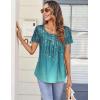 Zeagoo Women Tunic Tops Dressy Casual Summer Short Sleeve Shirts Floral Loose Fit Pleated Boho Top S-XXL(Xh363)