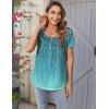 Zeagoo Women Tunic Tops Dressy Casual Summer Short Sleeve Shirts Floral Loose Fit Pleated Boho Top S-XXL(Xh363)
