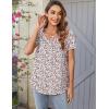 Zeagoo Women Tunic Tops Dressy Casual Summer Short Sleeve Shirts Floral Loose Fit Pleated Boho Top S-XXL(Xh388)