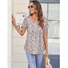 Zeagoo Women Tunic Tops Dressy Casual Summer Short Sleeve Shirts Floral Loose Fit Pleated Boho Top S-XXL(Xh388)