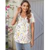 Zeagoo Women Tunic Tops Dressy Casual Summer Short Sleeve Shirts Floral Loose Fit Pleated Boho Top S-XXL(Xh403)