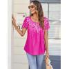 Zeagoo Women Tunic Tops Dressy Casual Summer Short Sleeve Shirts Floral Loose Fit Pleated Boho Top S-XXL(Xh405)