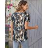 Zeagoo Women Tunic Tops Dressy Casual Summer Short Sleeve Shirts Floral Loose Fit Pleated Boho Top S-XXL(Zr220)