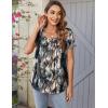 Zeagoo Women Tunic Tops Dressy Casual Summer Short Sleeve Shirts Floral Loose Fit Pleated Boho Top S-XXL(Zr220)