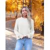 Zeagoo Women’s 2025 Fall Turtleneck Sweaters Trendy Loose Long Sleeve Knit Pullover Jumper Tops(A-white)