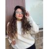 Zeagoo Women’s 2025 Fall Turtleneck Sweaters Trendy Loose Long Sleeve Knit Pullover Jumper Tops(A-white)