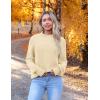 Zeagoo Women’s 2025 Fall Turtleneck Sweaters Trendy Loose Long Sleeve Knit Pullover Jumper Tops(Beige)