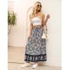 Zeagoo Women’s 2026 Boho Floral Skirt Casual Elastic High Waist Maxi Skirts Flowy A Line Beach Long Skirt with Side Pockets(Black Floral)