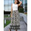 Zeagoo Women’s 2026 Boho Floral Skirt Casual Elastic High Waist Maxi Skirts Flowy A Line Beach Long Skirt with Side Pockets(Black Floral)