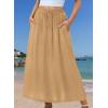 Zeagoo Women’s 2026 Boho Floral Skirt Casual Elastic High Waist Maxi Skirts Flowy A Line Beach Long Skirt with Side Pockets(Camel)