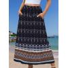 Zeagoo Women’s 2026 Boho Floral Skirt Casual Elastic High Waist Maxi Skirts Flowy A Line Beach Long Skirt with Side Pockets(Dark Blue)