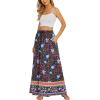 Zeagoo Women’s 2026 Boho Floral Skirt Casual Elastic High Waist Maxi Skirts Flowy A Line Beach Long Skirt with Side Pockets(Multicolor)
