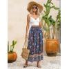 Zeagoo Women’s 2026 Boho Floral Skirt Casual Elastic High Waist Maxi Skirts Flowy A Line Beach Long Skirt with Side Pockets(Multicolor)