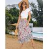 Zeagoo Women’s 2026 Boho Floral Skirt Casual Elastic High Waist Maxi Skirts Flowy A Line Beach Long Skirt with Side Pockets(Purple)
