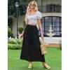 Zeagoo Women’s 2026 Boho Floral Skirt Casual Elastic High Waist Maxi Skirts Flowy A Line Beach Long Skirt with Side Pockets(Solid Black)