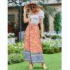 Zeagoo Women’s 2026 Boho Floral Skirt Casual Elastic High Waist Maxi Skirts Flowy A Line Beach Long Skirt with Side Pockets(Yellow-green)