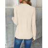 Zeagoo Women’s 2026 Fall V Neck Sweater Trendy Long Sleeve Casual Lightweight Ribbed Knit Pullover Tops(Apricot)