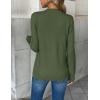 Zeagoo Women’s 2026 Fall V Neck Sweater Trendy Long Sleeve Casual Lightweight Ribbed Knit Pullover Tops(Army Green)