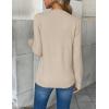 Zeagoo Women’s 2026 Fall V Neck Sweater Trendy Long Sleeve Casual Lightweight Ribbed Knit Pullover Tops(Beige)