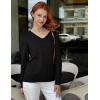 Zeagoo Women’s 2026 Fall V Neck Sweater Trendy Long Sleeve Casual Lightweight Ribbed Knit Pullover Tops(Black)