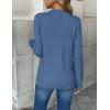 Zeagoo Women’s 2026 Fall V Neck Sweater Trendy Long Sleeve Casual Lightweight Ribbed Knit Pullover Tops(Blue)