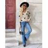 Zeagoo Women’s 2026 Fall V Neck Sweater Trendy Long Sleeve Casual Lightweight Ribbed Knit Pullover Tops(Bowknot Apricot)