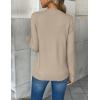 Zeagoo Women’s 2026 Fall V Neck Sweater Trendy Long Sleeve Casual Lightweight Ribbed Knit Pullover Tops(Coffee)