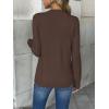 Zeagoo Women’s 2026 Fall V Neck Sweater Trendy Long Sleeve Casual Lightweight Ribbed Knit Pullover Tops(Dark Brown)