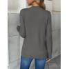 Zeagoo Women’s 2026 Fall V Neck Sweater Trendy Long Sleeve Casual Lightweight Ribbed Knit Pullover Tops(Dark Gray)