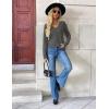 Zeagoo Women’s 2026 Fall V Neck Sweater Trendy Long Sleeve Casual Lightweight Ribbed Knit Pullover Tops(Dark Gray)