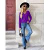 Zeagoo Women’s 2026 Fall V Neck Sweater Trendy Long Sleeve Casual Lightweight Ribbed Knit Pullover Tops(Dark Purple)