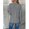Zeagoo Women’s 2026 Fall V Neck Sweater Trendy Long Sleeve Casual Lightweight Ribbed Knit Pullover Tops(Gray)