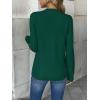 Zeagoo Women’s 2026 Fall V Neck Sweater Trendy Long Sleeve Casual Lightweight Ribbed Knit Pullover Tops(Green)
