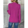 Zeagoo Women’s 2026 Fall V Neck Sweater Trendy Long Sleeve Casual Lightweight Ribbed Knit Pullover Tops(Hot Pink)