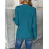 Zeagoo Women’s 2026 Fall V Neck Sweater Trendy Long Sleeve Casual Lightweight Ribbed Knit Pullover Tops(Lake Blue)