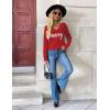 Zeagoo Women’s 2026 Fall V Neck Sweater Trendy Long Sleeve Casual Lightweight Ribbed Knit Pullover Tops(Merry Chrismas)