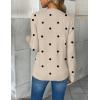 Zeagoo Women’s 2026 Fall V Neck Sweater Trendy Long Sleeve Casual Lightweight Ribbed Knit Pullover Tops(Polka Dot-khaki)