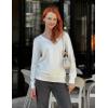 Zeagoo Women’s 2026 Fall V Neck Sweater Trendy Long Sleeve Casual Lightweight Ribbed Knit Pullover Tops(White)