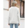 Zeagoo Women’s 2026 V Neck Striped Sweater Long Sleeve Oversized Fashion Knitted Pullover Fall Sweaters Tops(White)