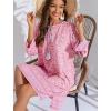 Zeagoo Womens Boho Dresses Casual Beach Summer Dress Tassel Tie Neck 3/4 Long Sleeve Mini Sundress 2026 Floral Print Cover Up(01 Pink)