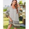 Zeagoo Womens Boho Dresses Casual Beach Summer Dress Tassel Tie Neck 3/4 Long Sleeve Mini Sundress 2026 Floral Print Cover Up(01 White)