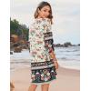 Zeagoo Womens Boho Dresses Casual Beach Summer Dress Tassel Tie Neck 3/4 Long Sleeve Mini Sundress 2026 Floral Print Cover Up(02 Apricot)